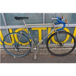 SILVER AND BLUE BIANCHI BIKE