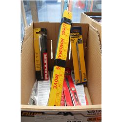 NEW DRILL BITS RULERS AND HACKSAW BLADES