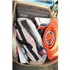 Image 1 : BOX OF TOOLS AND FOLDING TRAFFIC CONE