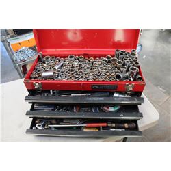 RED HUSKY TOOLBOX WITH CONTENTS