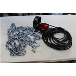 MAGENTIC TRAILER LIGHTTS AND TOW CHAIN