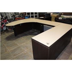 LARGE AS NEW U SHAPE OFFICE DESK WITH DRAWER UNIT