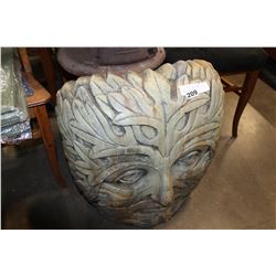 LARGE CEMENT FACE GARDEN ORNAMENT