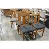 Image 1 : ANTIQUE TIGER OAK DINING TABLE WITH FOUR LEAFS AND SIX T-BACK CHAIRS