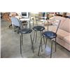 Image 1 : THREE METAL AND LEATHER BAR STOOLS