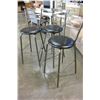 Image 2 : THREE METAL AND LEATHER BAR STOOLS