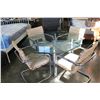 Image 1 : MID CENTURY MODERN CHROME TABLE WITH GLASS TOP AND 4 CHAIRS