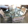 Image 2 : MID CENTURY MODERN CHROME TABLE WITH GLASS TOP AND 4 CHAIRS