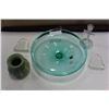 Image 1 : ITALIAN CRYSTAL CENTRE BOWL AND WHITE CRYSTAL PIECES AND WEDGWOOD STYLE CANADIAN ART POTTERY VASE