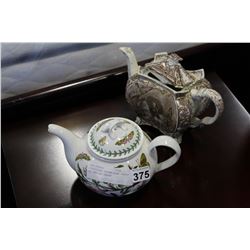 COLLECTIBLE PORTMEIRRON TEAPOT AND ENGLISH TEAPOT