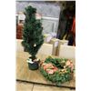 Image 1 : FIBER OPTIC CHRISTMAS TREE AND CHRISTMAS WREATH