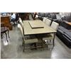 Image 1 : HOME ELEGANCE DINING TABLE WITH METAL BANDING AND 6 CHAIRS