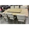 Image 2 : HOME ELEGANCE DINING TABLE WITH METAL BANDING AND 6 CHAIRS