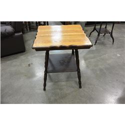 OAK 2 TIER ENDTABLE AND VINTAGE CHAIR