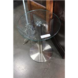 METAL AND GLASS ROUND ENDTABLE