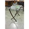 Image 1 : MODERN GLASSTOP ENDTABLE WITH MAGAZINE RACK AND FRAMED MOM SHADOWBOX