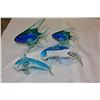 Image 1 : LOT OF FOUR ART GLASS DOLPHINS