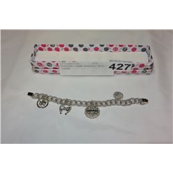 STERLING CHARM BRACELET WITH CHARMS