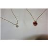 Image 2 : GOLD PLATED OVER STERLING HEART PENDANT AND 10KT PENDANT WITH STONE