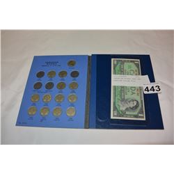 CANDADIAN NICKEL CARD AND CANADIAN DOLLAR BILL