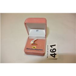 14KT YELLOW GOLD GENUINE SAPPHIRE BABY RING RETAIL $500.00