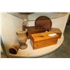 Image 1 : LOT OF WOOD ITEMS THREE BOXES MORTER AND PESTLE ETC