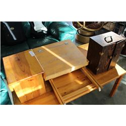 SMALL PINE STOOL HOME MADE JEWELLRY BOX AND KIDS ART BOX