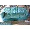 Image 3 : GREEN LEATHER SOFA AND ARMCHAIR