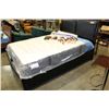 Image 2 : NEW FLOOR MODEL QUEENSIZE MODERN BEDFRAME WITH TWO STORAGE DRAWERS AND LEATHER INSET HEADBOARD, RETA