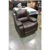 Image 1 : NEW BROWN LEATHER LOOK ROCKING RECLINER CHAIR RETAIL $799