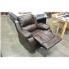Image 3 : NEW BROWN LEATHER LOOK ROCKING RECLINER CHAIR RETAIL $799