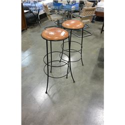TWO IRONBASE BAR STOOLS