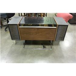 VINTAGE RCA STEREO WITH RECORD PLAYER AND SPEAKERS