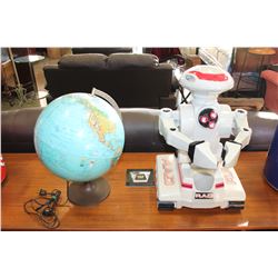 ROBOT TOY AND GLOBE
