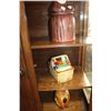Image 1 : THREE NOVELTY CERAMIC COOKIE JARS BASKET MONK AND NATIVE