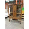 Image 1 : ANTIQUE 2 DOOR DISPLAY CABINET ON CASTORS