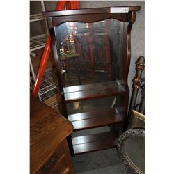 MIRRORED WOOD WALL SHELF
