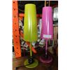 Image 2 : GREEN AND PINK TABLE LAMPS