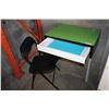 Image 2 : GREEN TOP ESPRESSO DESK AND FOLDING CHAIR