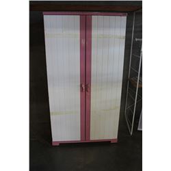 PINK AND WHITE KIDS WARDROBE DRESSER