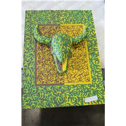 CANVAS BULL HEAD ART