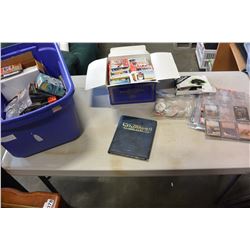 TOTE OF COLLECTER CARDS AND POGS