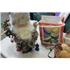 Image 2 : SANTA FIGURE, SLEIGH AND TWO CHRISTMAS VASES