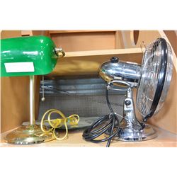 BANKERS LAMP AND TABLE FAN