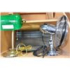 Image 1 : BANKERS LAMP AND TABLE FAN