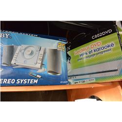COBY CD STEREO SYSTEM AND DVD PLAYER