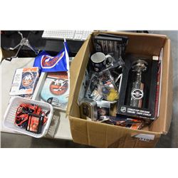 BOX OF SPORTS MEMORABILLIA