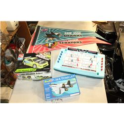 2 MODELS VINTAGE HOCKEY GAME AND FLAG
