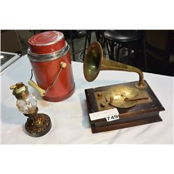 VINTAGE LIGHTER JEWELERY BOX AND THERMOS
