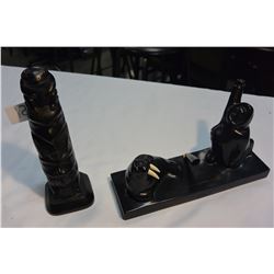 NATIVE TOTEM AND ESKIMO DESK SET